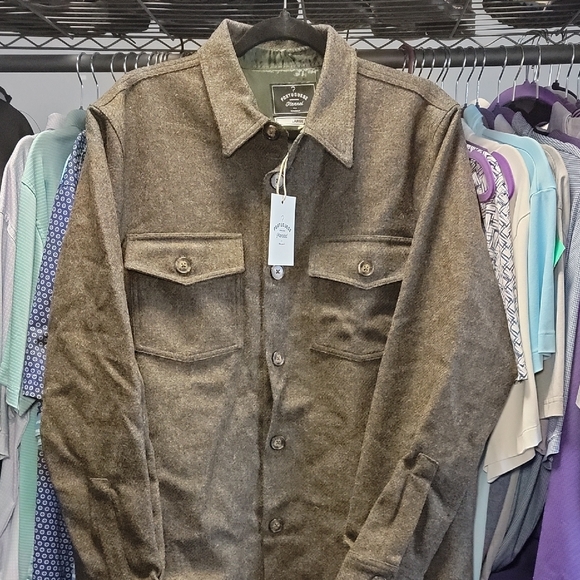 PORTUGUESE FLANNEL Wool-Tweed Overshirt Mens Size Large NWT